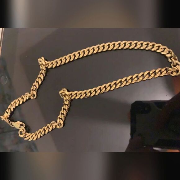 Golden stainless steel necklace 23.62 inches - Picture 7 of 10